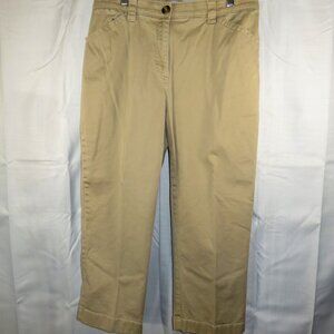 LL Bean Straight Leg Khaki Women’s Capri Size 14 Waist 32 inches